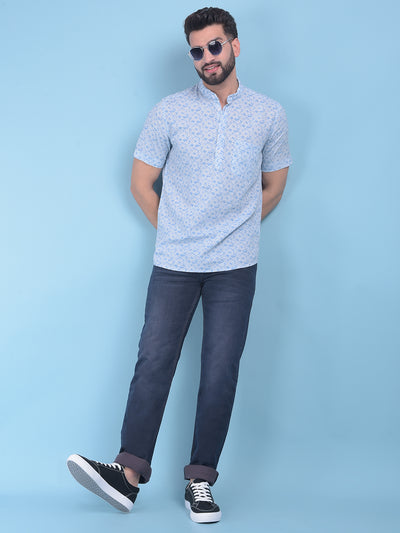 Blue Printed Shirt-Men Shirts-Crimsoune Club