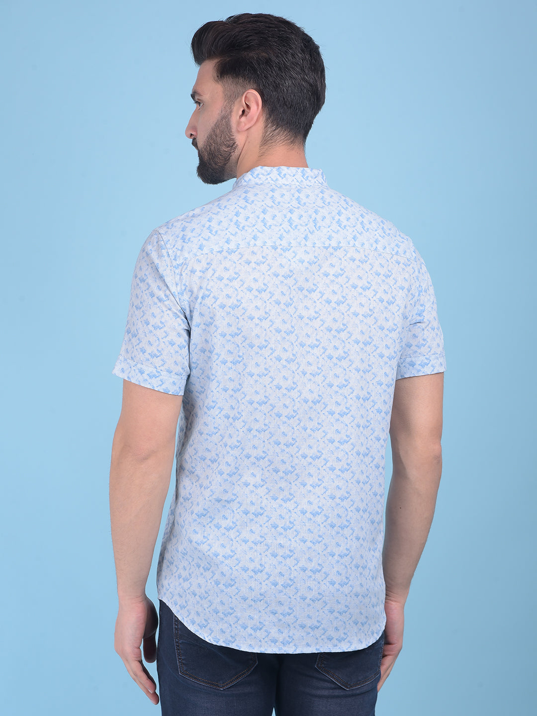 Blue Printed Shirt-Men Shirts-Crimsoune Club