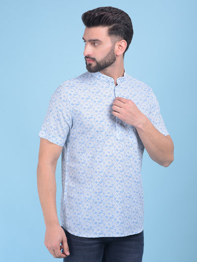 Blue Printed Shirt-Men Shirts-Crimsoune Club