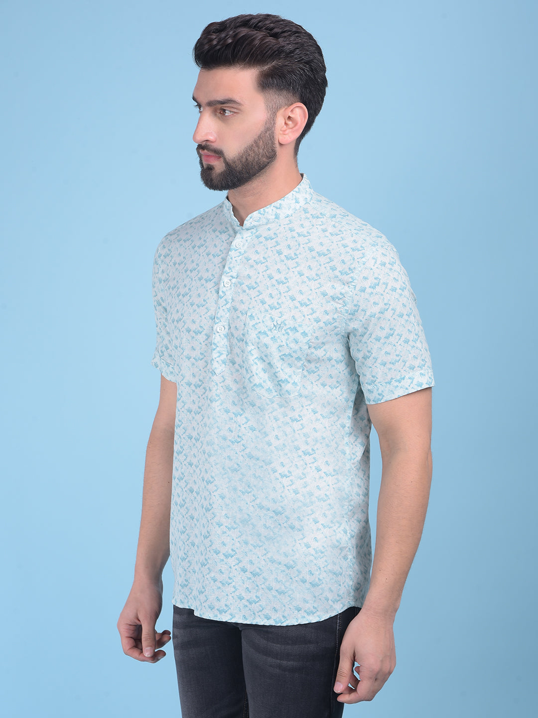 Green Printed Shirt-Men Shirts-Crimsoune Club