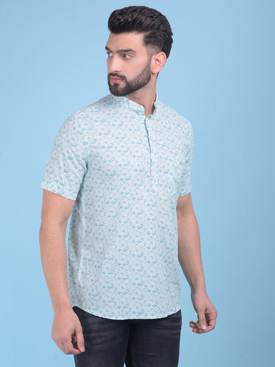 Green Printed Shirt-Men Shirts-Crimsoune Club