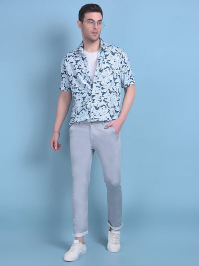 Green Floral Print Shirt-Men Shirts-Crimsoune Club