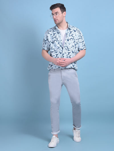 Green Floral Print Shirt-Men Shirts-Crimsoune Club