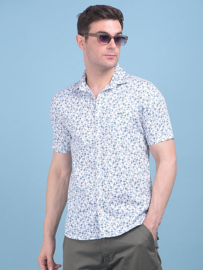 Printed Green 100% Cotton Shirt-Men Shirts-Crimsoune Club