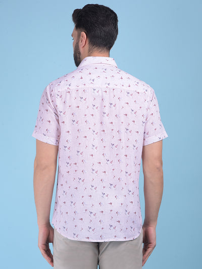 Pink Printed Shirt-Men Shirts-Crimsoune Club