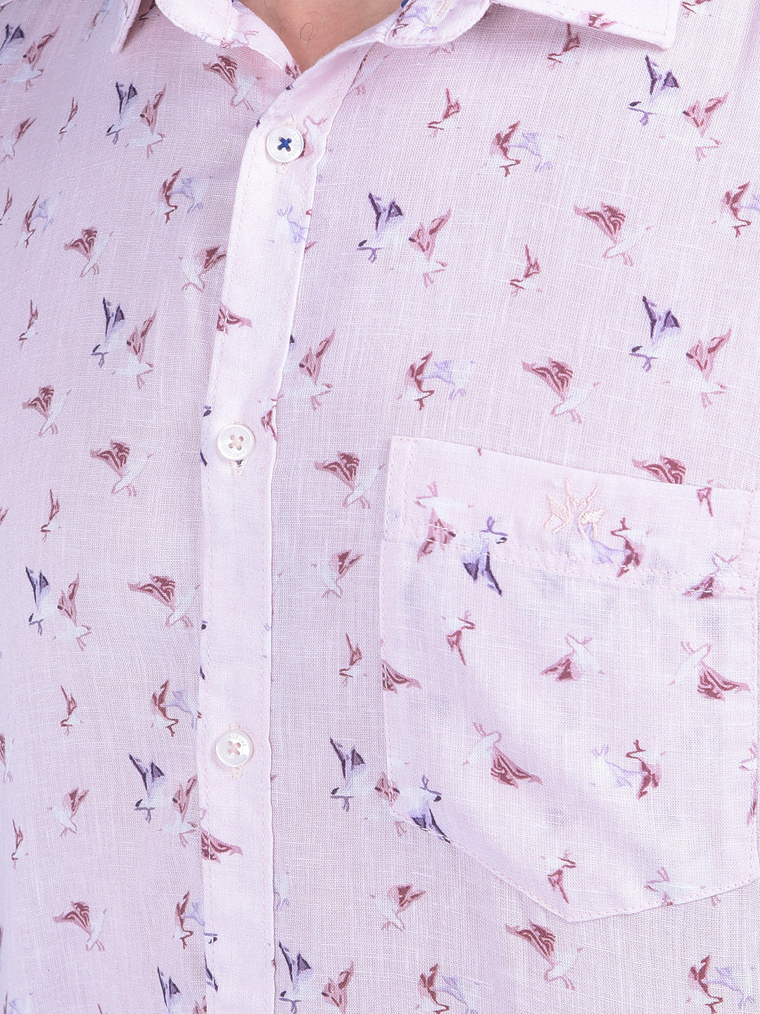 Pink Printed Shirt-Men Shirts-Crimsoune Club