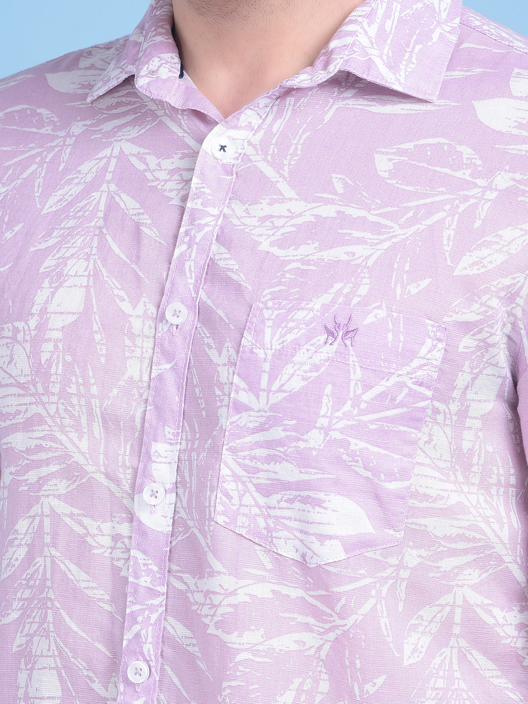 Purple Printed Linen Shirt-Men Shirts-Crimsoune Club