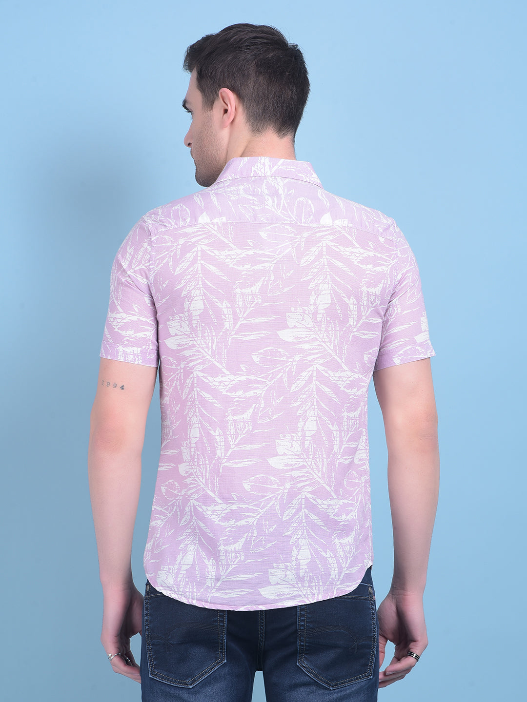 Purple Printed Linen Shirt-Men Shirts-Crimsoune Club