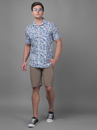 Blue Linen Shirt-Men Shirts-Crimsoune Club