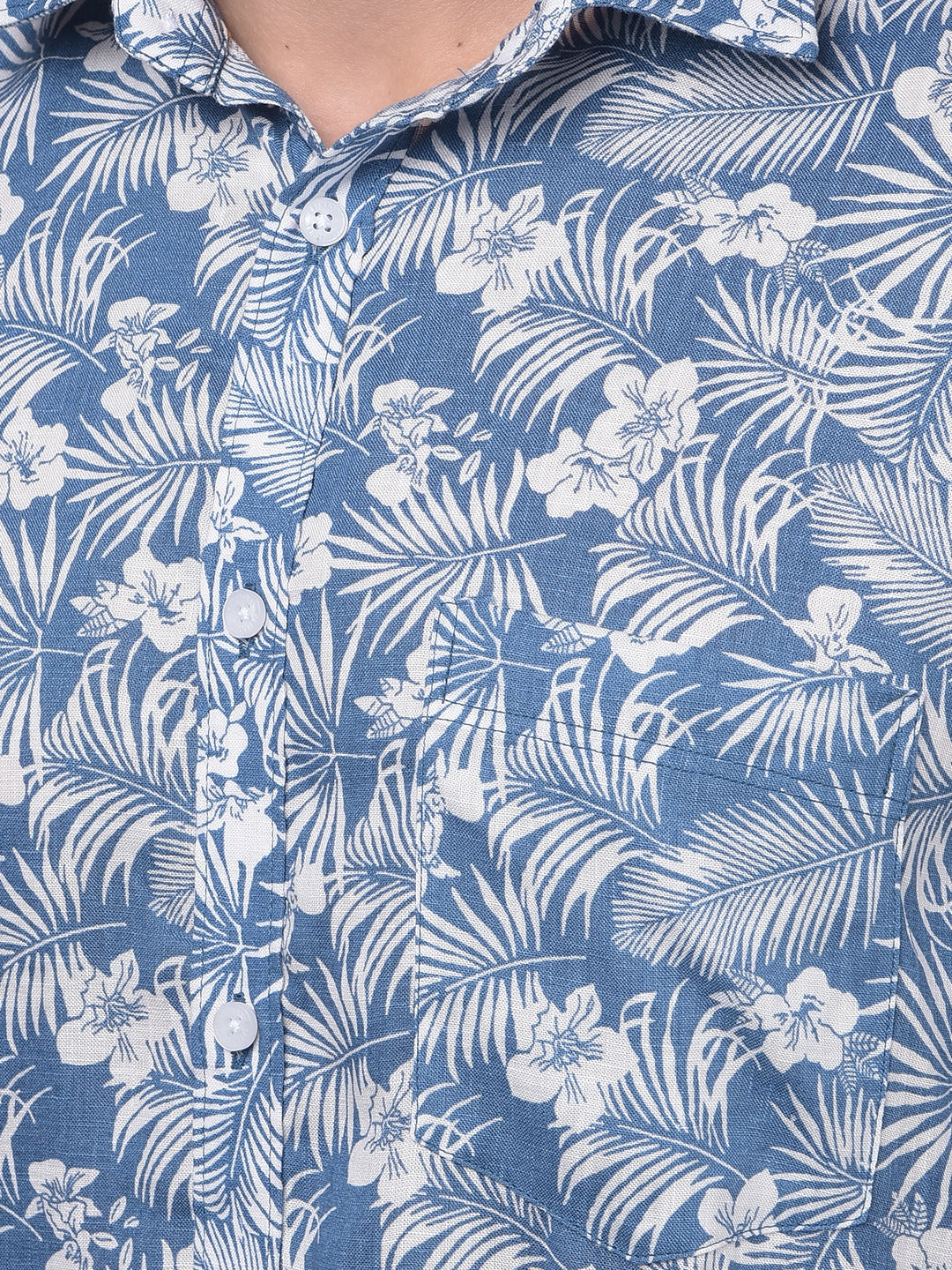 Blue Linen Shirt-Men Shirts-Crimsoune Club