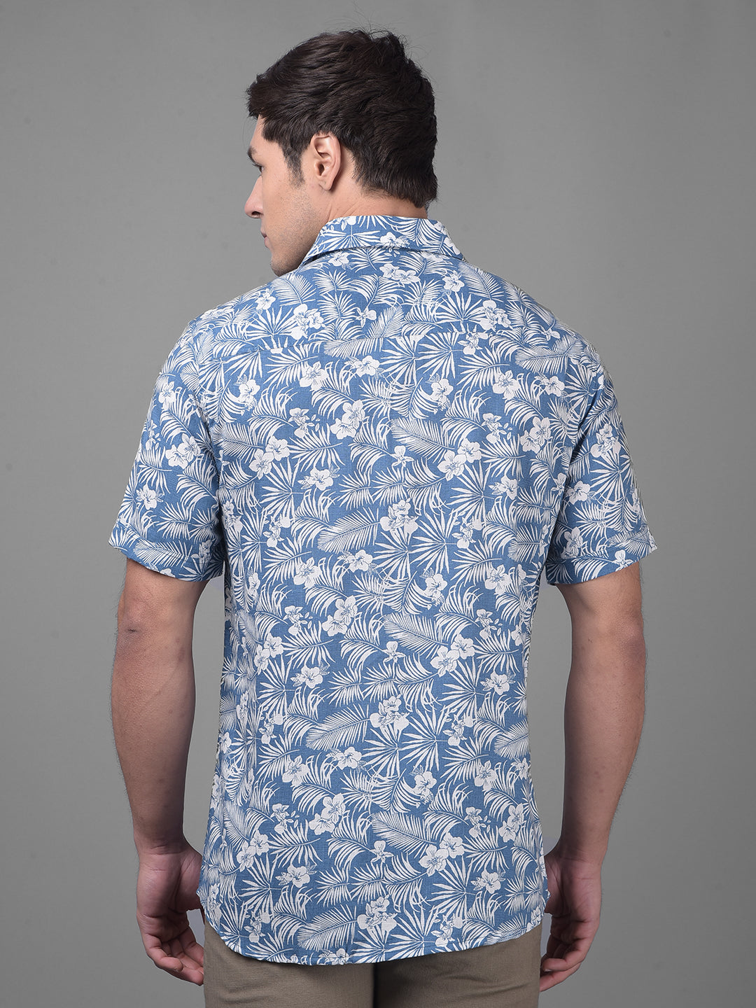 Blue Linen Shirt-Men Shirts-Crimsoune Club