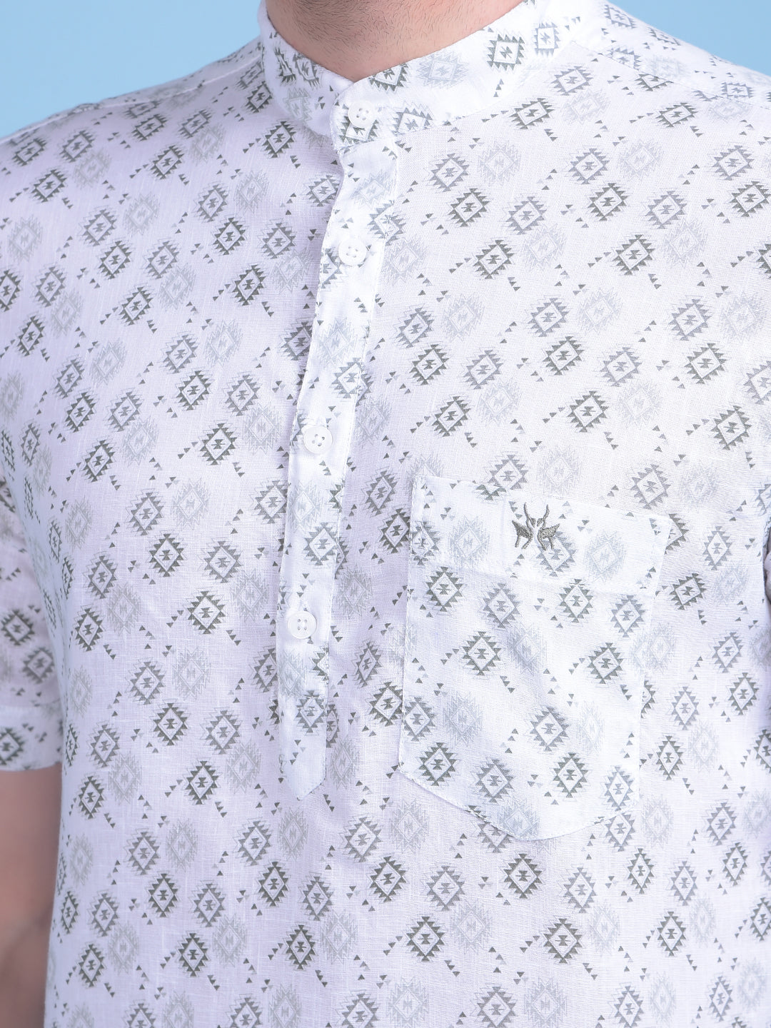 White Printed Shirt-Men Shirts-Crimsoune Club