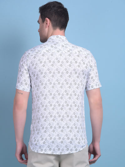 White Printed Shirt-Men Shirts-Crimsoune Club