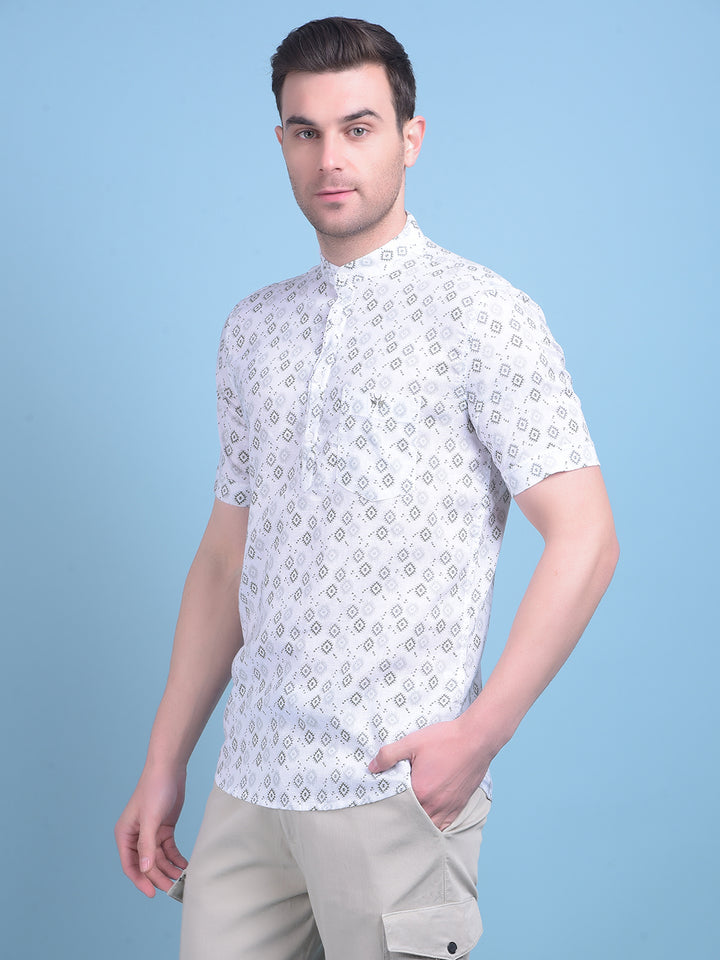 White Printed Shirt-Men Shirts-Crimsoune Club