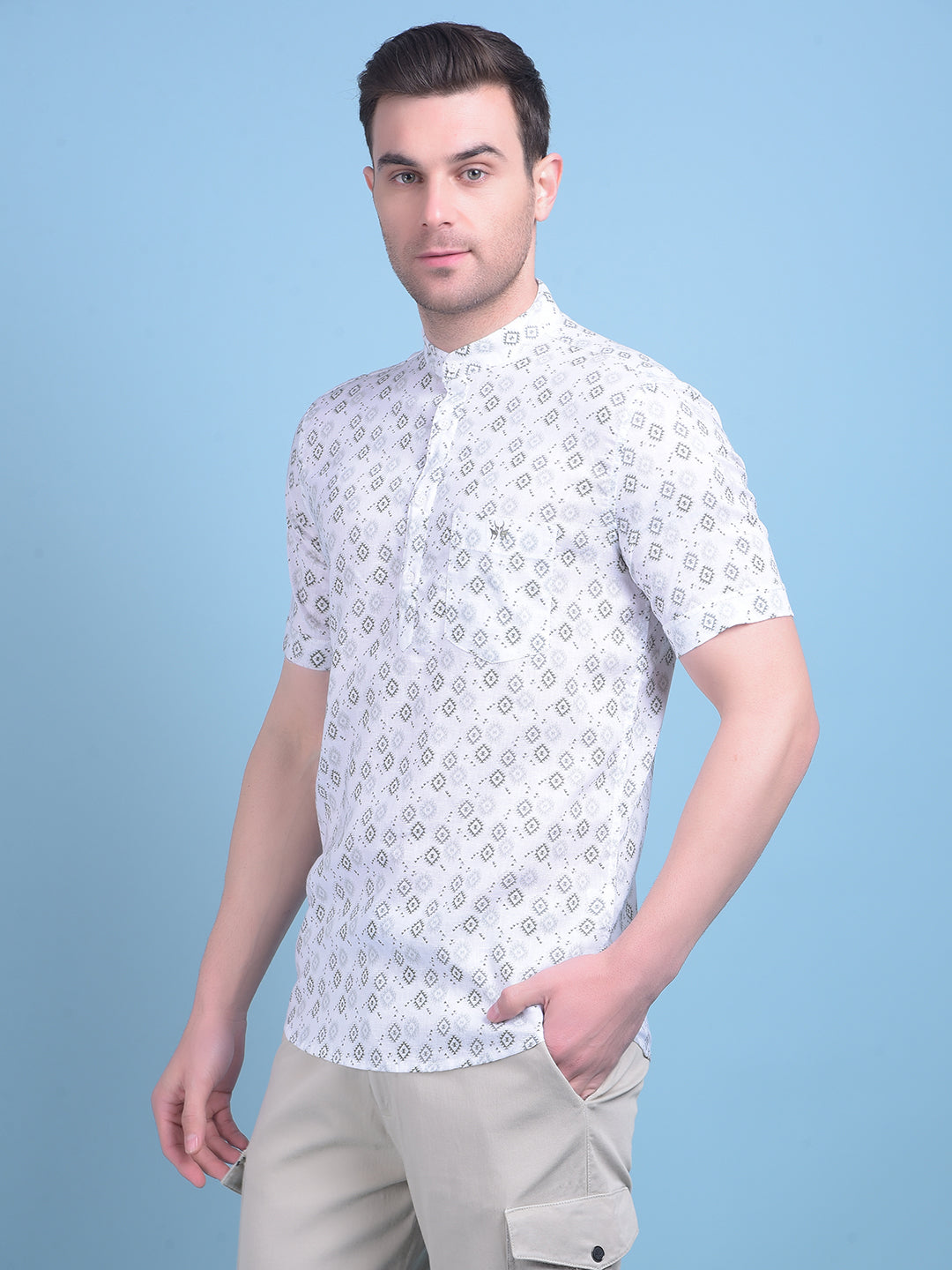 White Printed Shirt-Men Shirts-Crimsoune Club