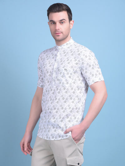 White Printed Shirt-Men Shirts-Crimsoune Club