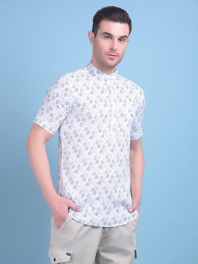 White Printed Shirt-Men Shirts-Crimsoune Club