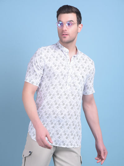 White Printed Shirt-Men Shirts-Crimsoune Club