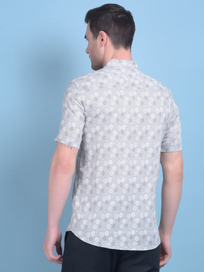 Grey Printed Shirt-Men Shirts-Crimsoune Club