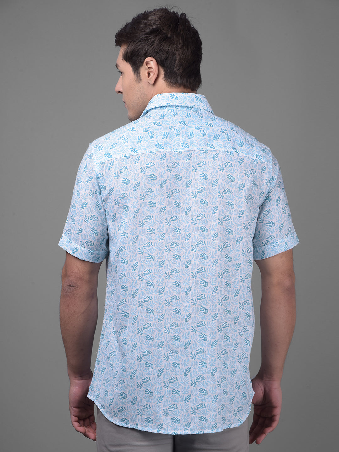 Blue Linen Shirt-Men Shirts-Crimsoune Club