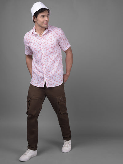 Pink Linen Shirt-Men Shirts-Crimsoune Club