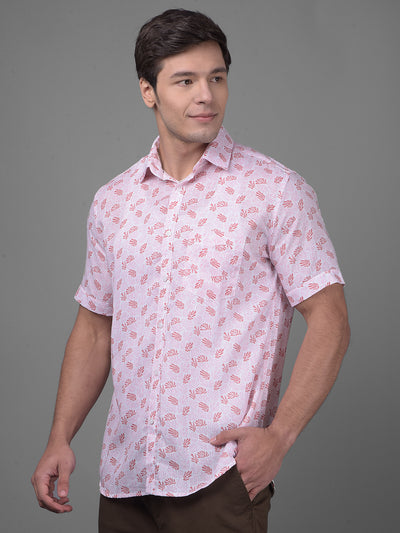 Pink Linen Shirt-Men Shirts-Crimsoune Club