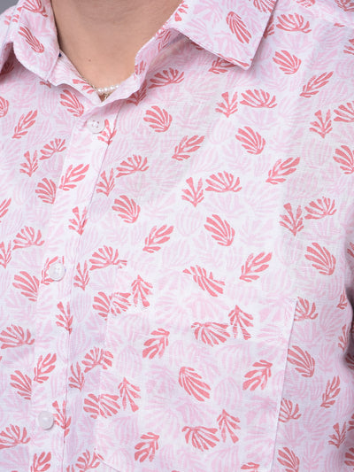 Pink Linen Shirt-Men Shirts-Crimsoune Club