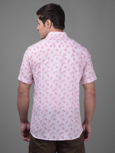 Pink Linen Shirt-Men Shirts-Crimsoune Club