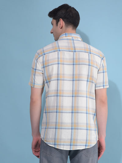 Blue Tartan Check 100% Cotton Shirt-Men Shirts-Crimsoune Club