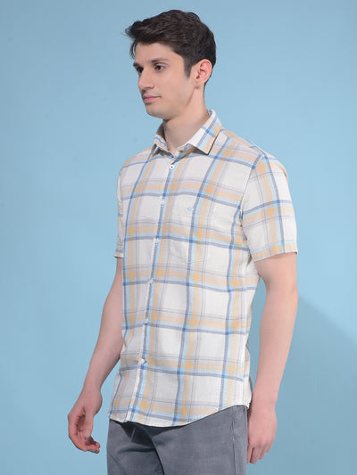 Blue Tartan Check 100% Cotton Shirt-Men Shirts-Crimsoune Club