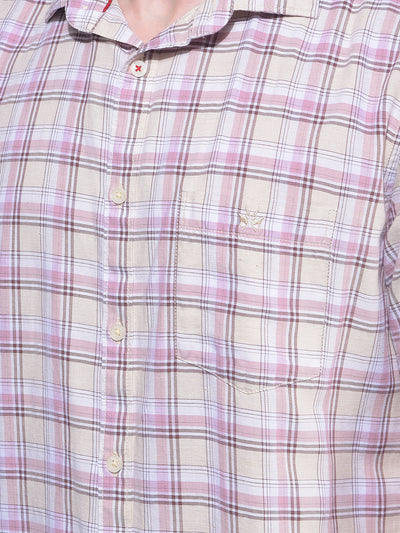 Purple Tartan Check Linen Shirt-Men Shirts-Crimsoune Club