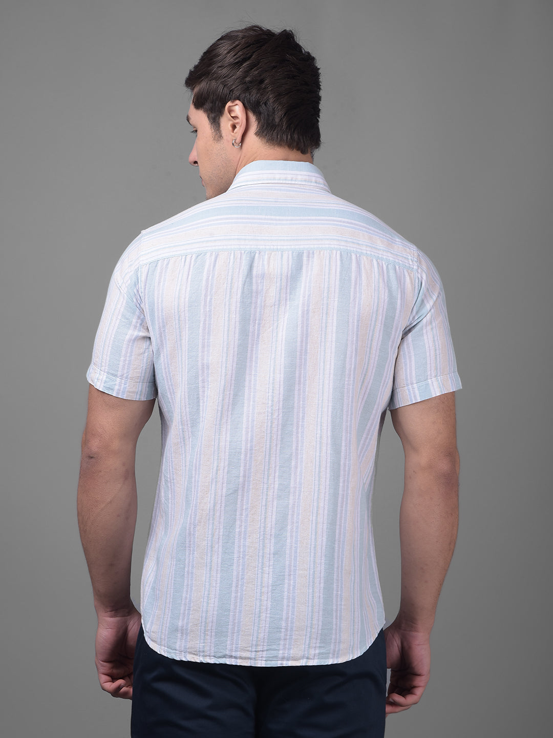 Multicolored Linen Shirt-Men Shirts-Crimsoune Club