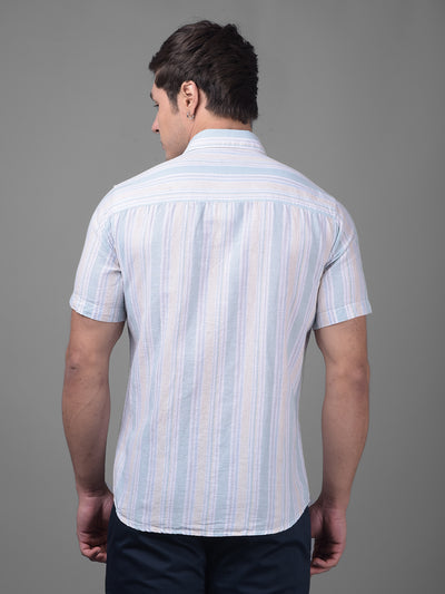 Multicolored Linen Shirt-Men Shirts-Crimsoune Club