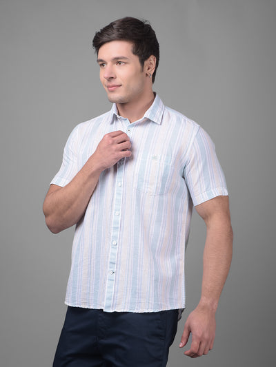 Multicolored Linen Shirt-Men Shirts-Crimsoune Club