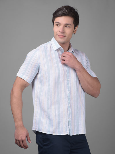 Multicolored Linen Shirt-Men Shirts-Crimsoune Club