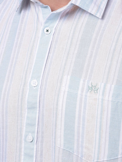 Multicolored Linen Shirt-Men Shirts-Crimsoune Club