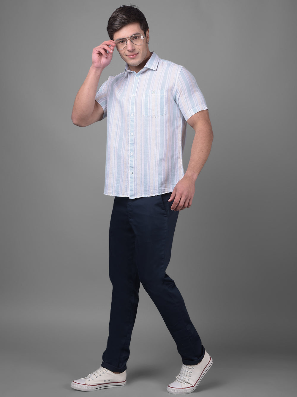 Multicolored Linen Shirt-Men Shirts-Crimsoune Club