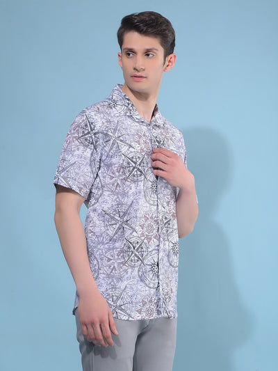 White Printed Shirt-Men Shirts-Crimsoune Club