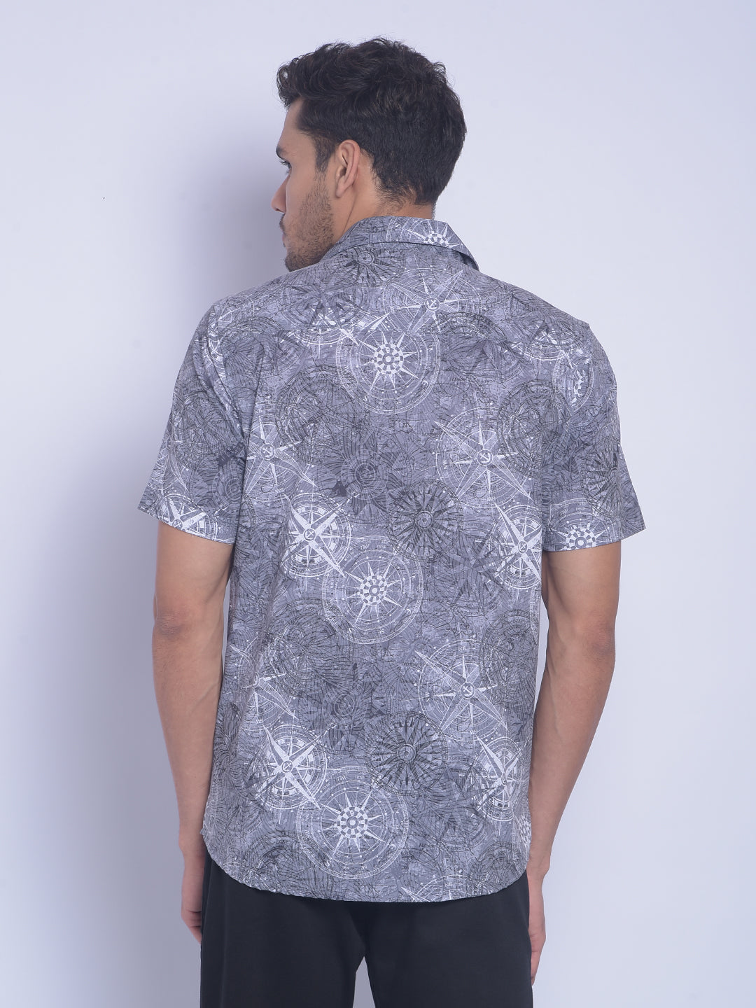 Grey Printed Shirt-Men Shirts-Crimsoune Club