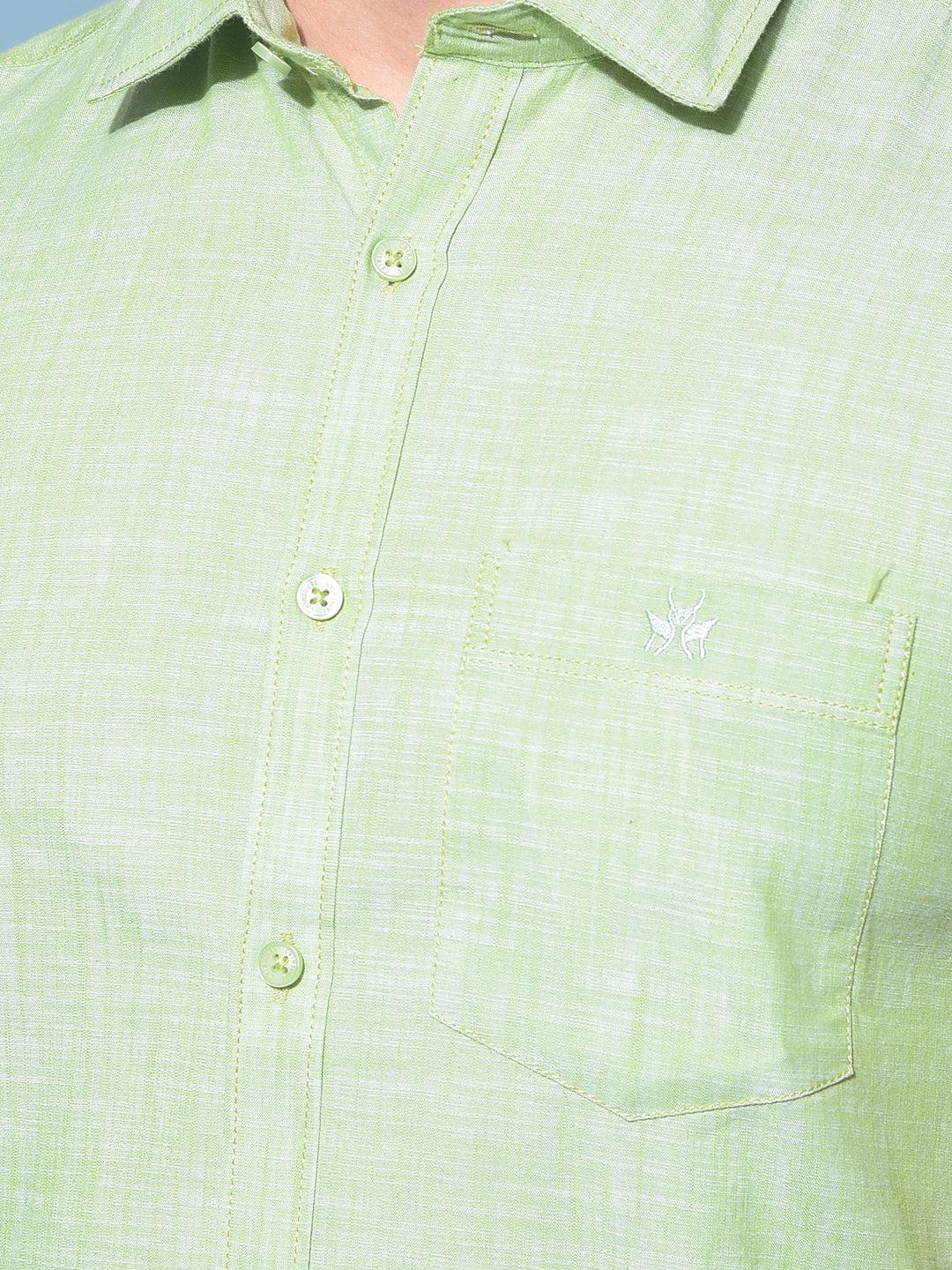 Green Textured Print 100% Cotton Shirt-Men Shirts-Crimsoune Club