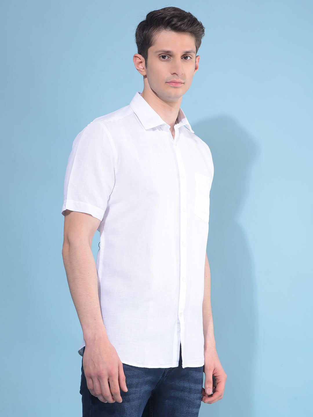 White Linen Shirt-Men Shirts-Crimsoune Club