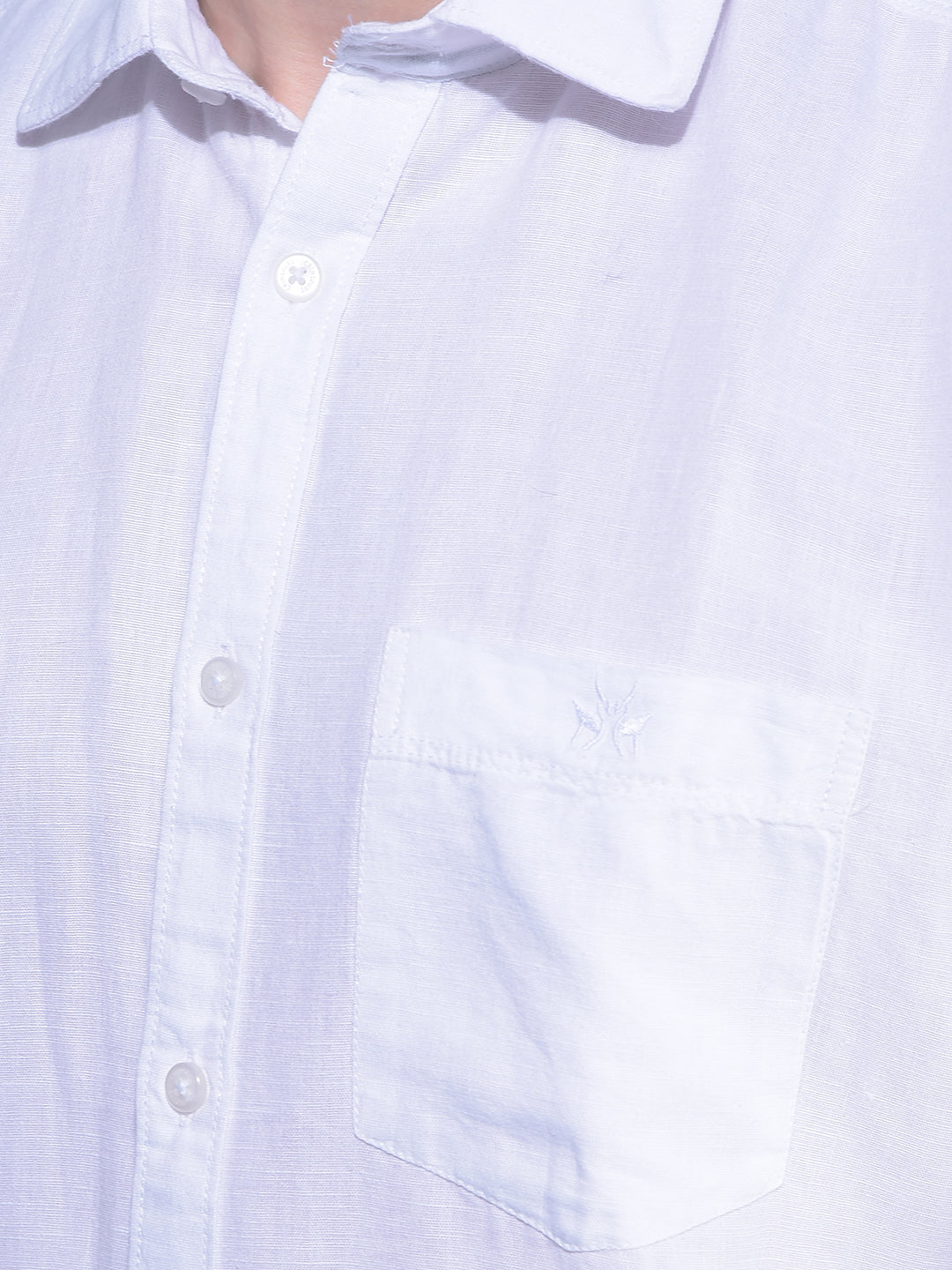 White Linen Shirt-Men Shirts-Crimsoune Club