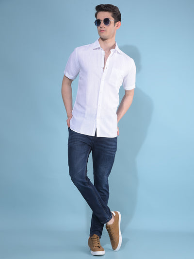 White Linen Shirt-Men Shirts-Crimsoune Club