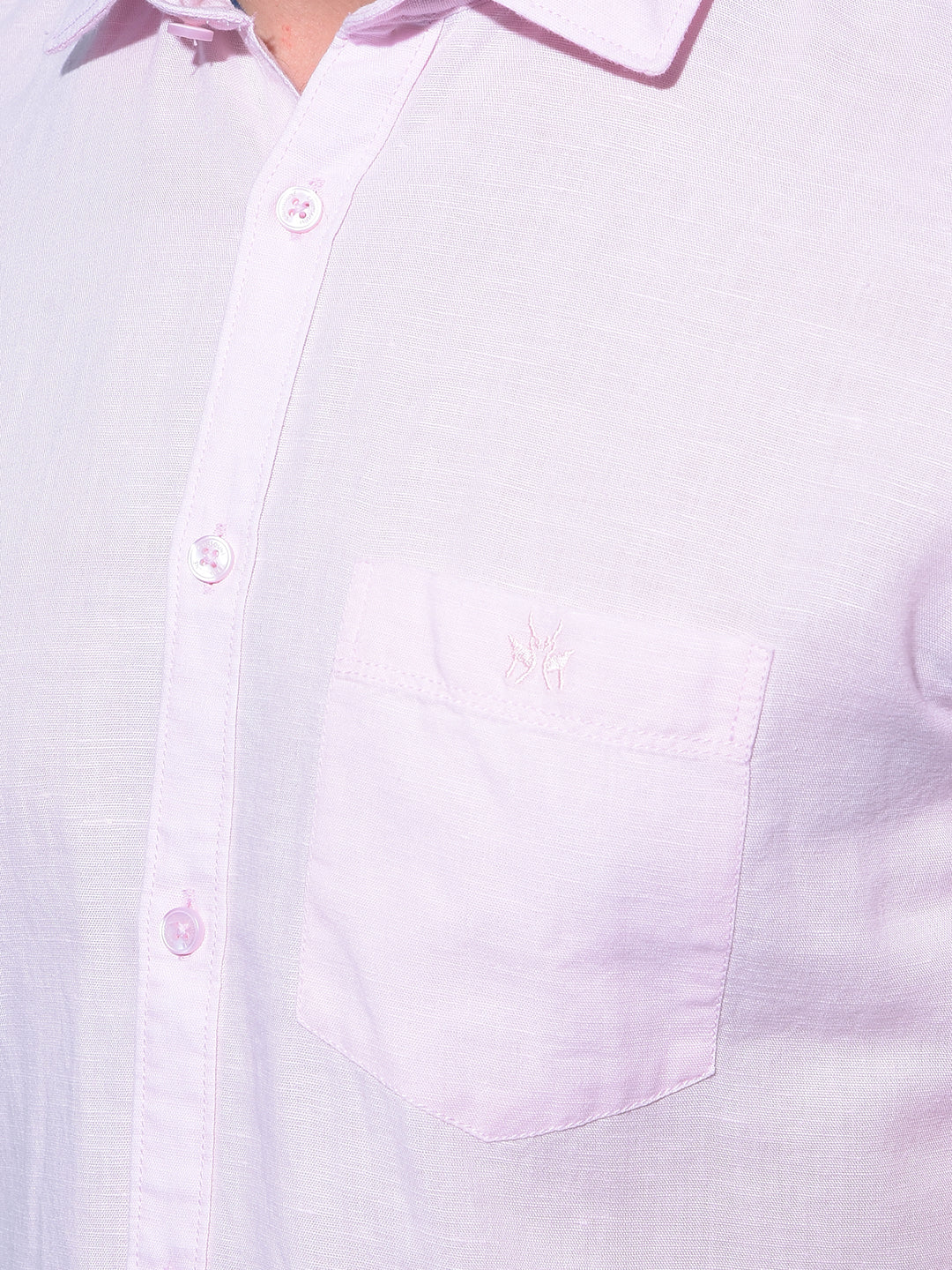 Pink Linen Shirt-Men Shirts-Crimsoune Club