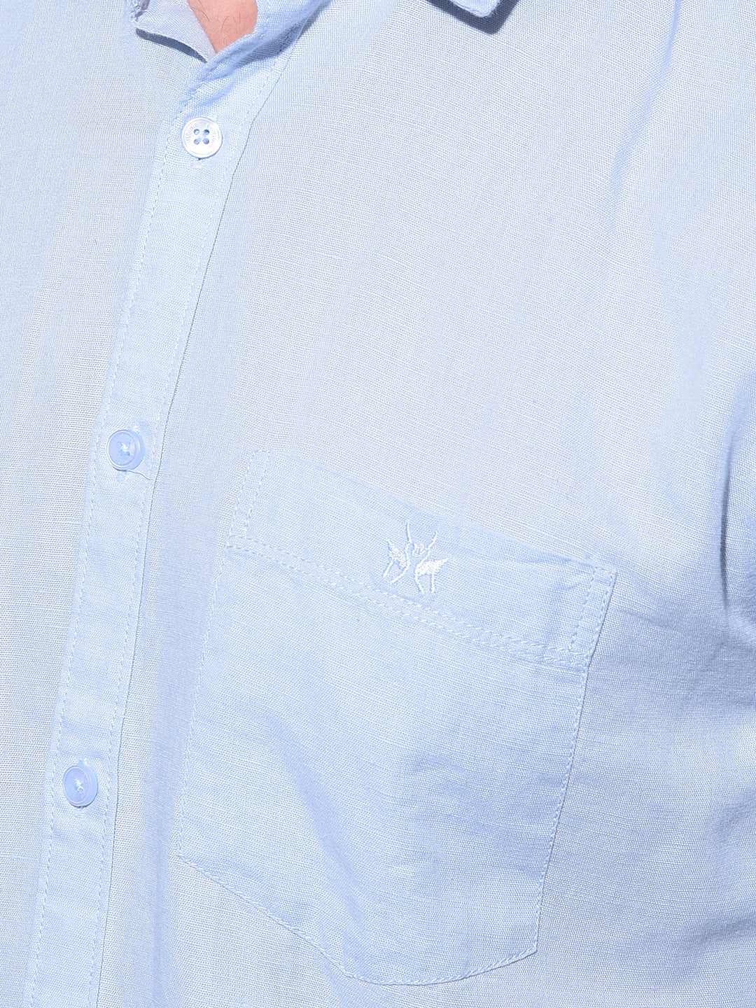 Blue Linen Shirt-Men Shirts-Crimsoune Club