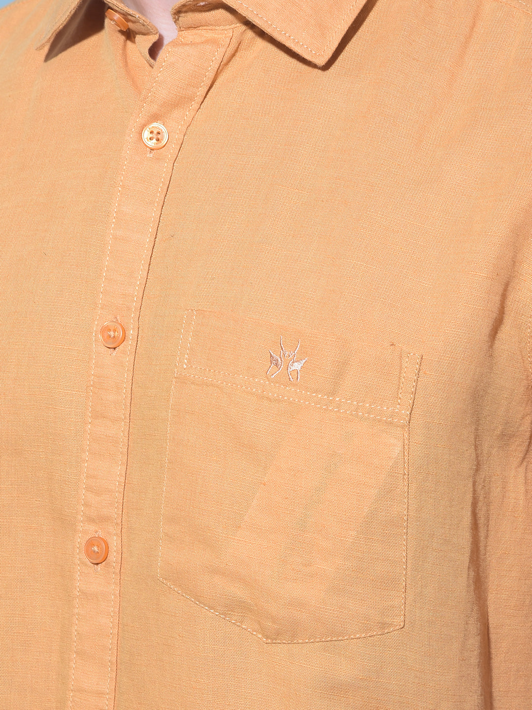 Mustard Linen Shirt-Men Shirts-Crimsoune Club