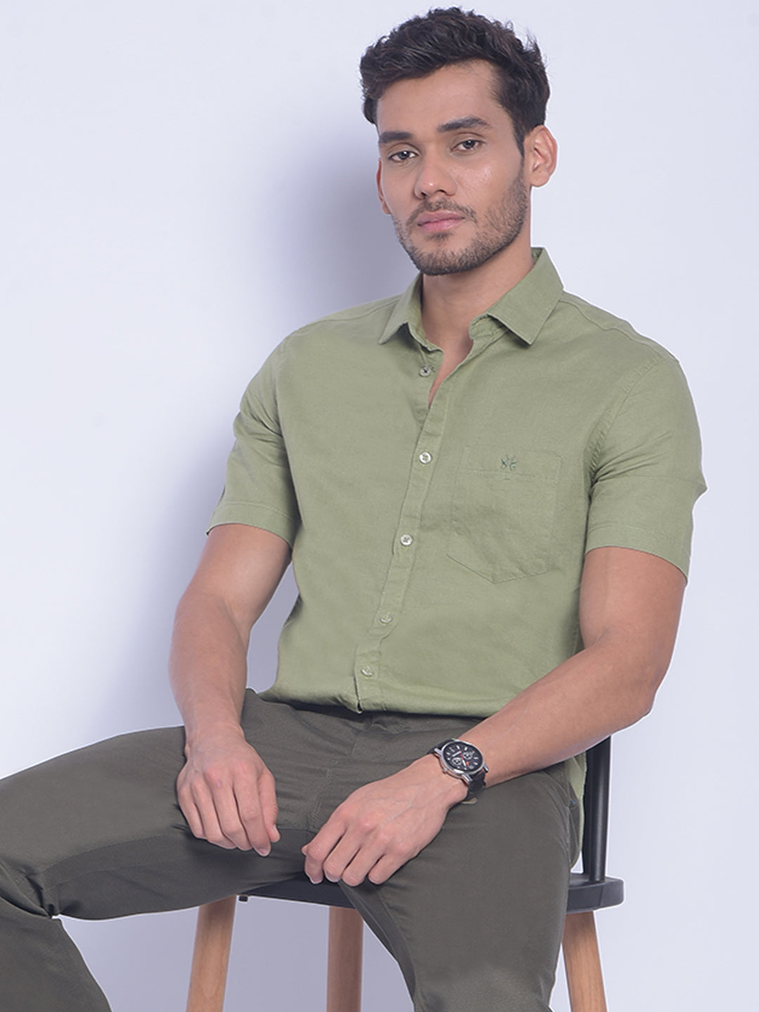 Olive Shirt-Men Shirts-Crimsoune Club