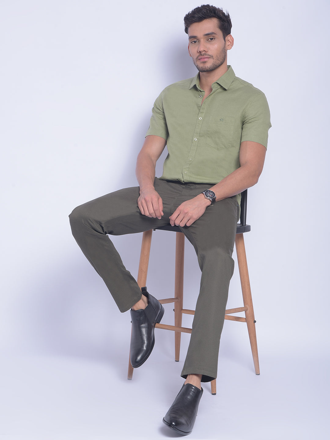 Olive Shirt-Men Shirts-Crimsoune Club