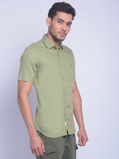 Olive Shirt-Men Shirts-Crimsoune Club