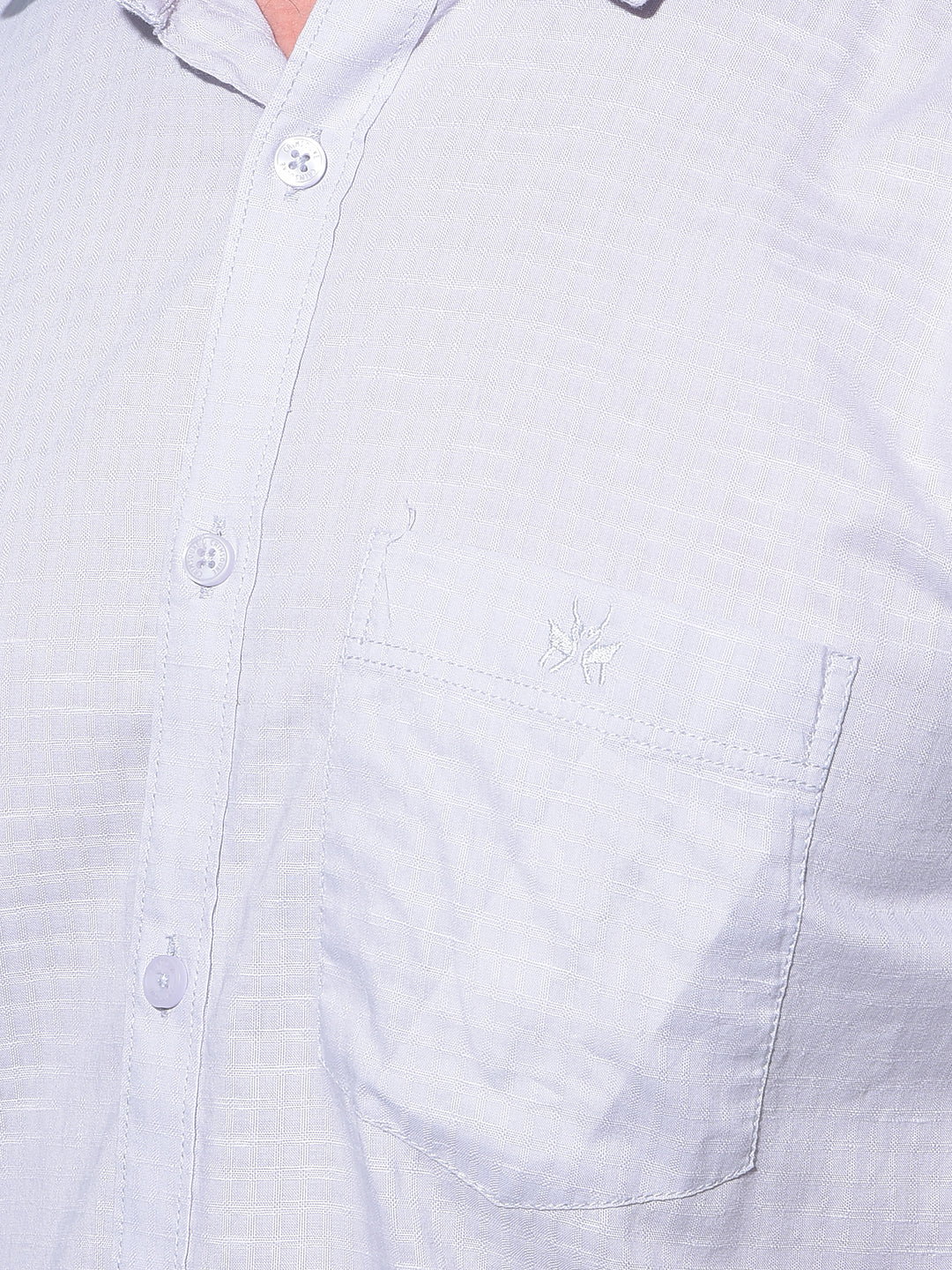 Grey Embroidered Cotton Shirt-Men Shirts-Crimsoune Club